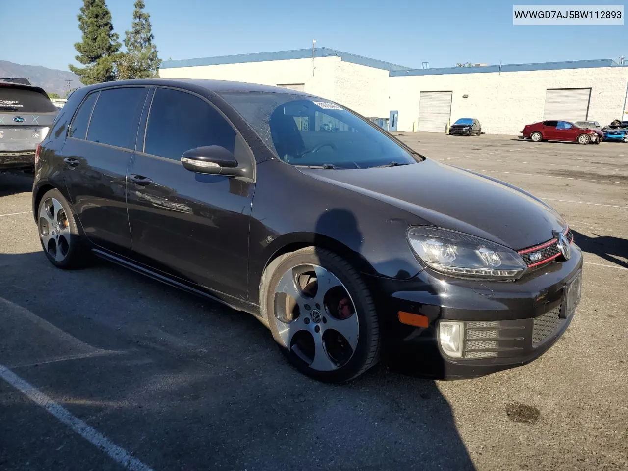 2011 Volkswagen Gti VIN: WVWGD7AJ5BW112893 Lot: 78910444