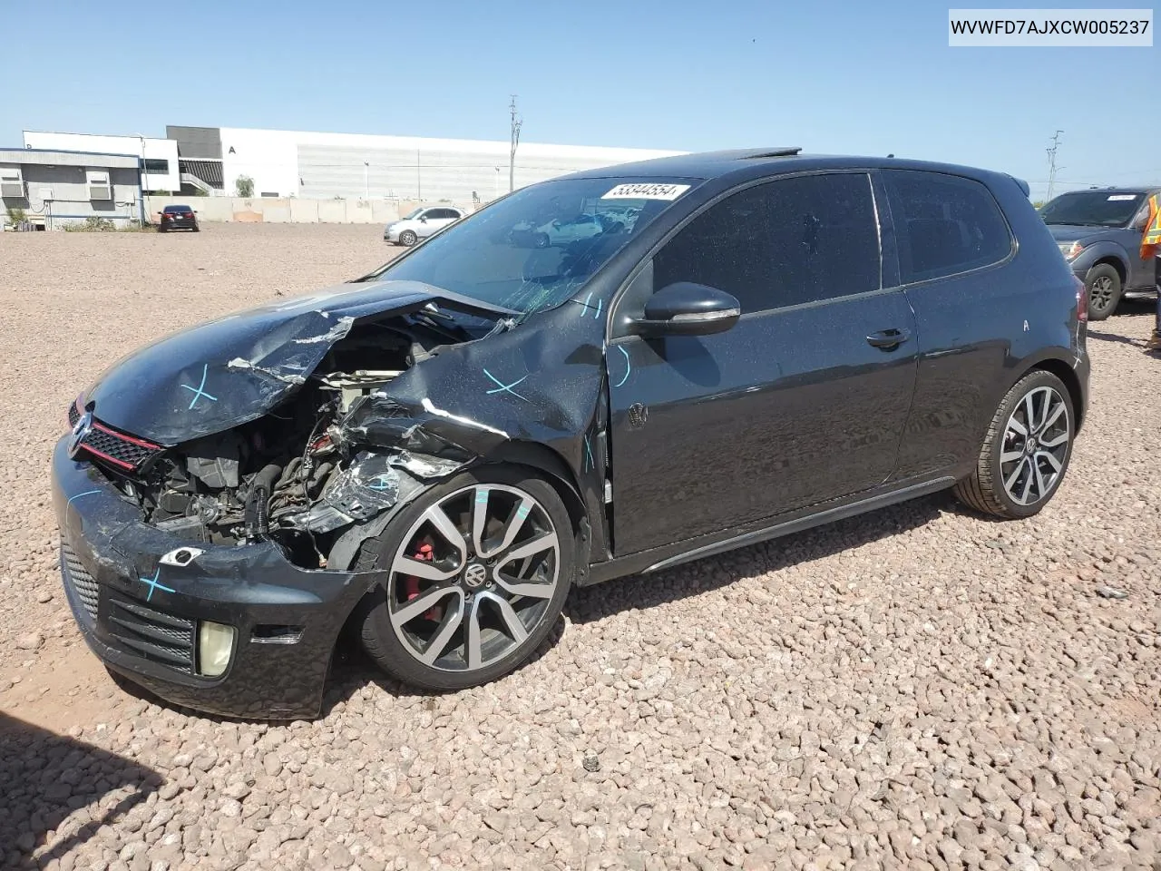 2012 Volkswagen Gti VIN: WVWFD7AJXCW005237 Lot: 53344554