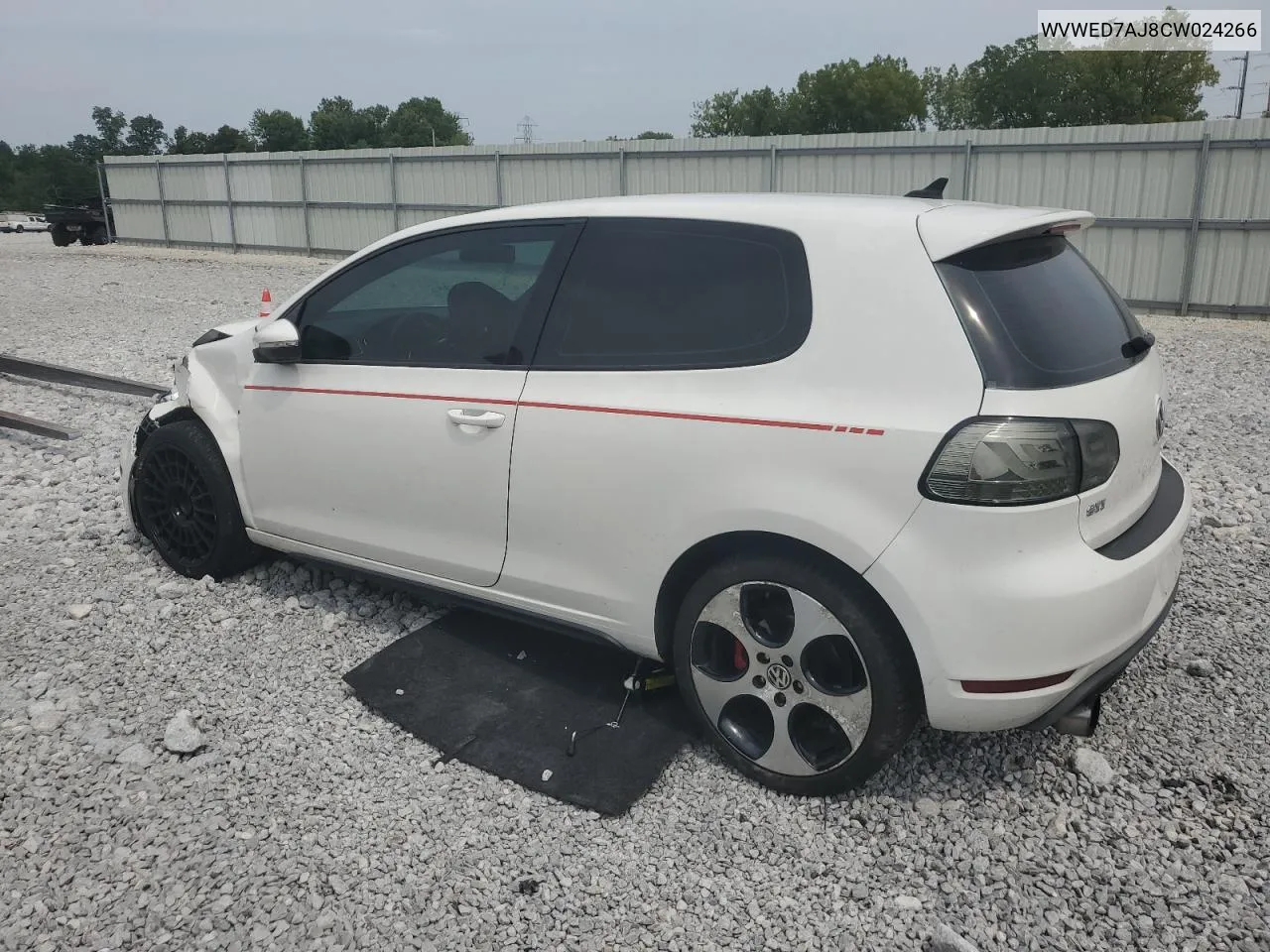 2012 Volkswagen Gti VIN: WVWED7AJ8CW024266 Lot: 67122384