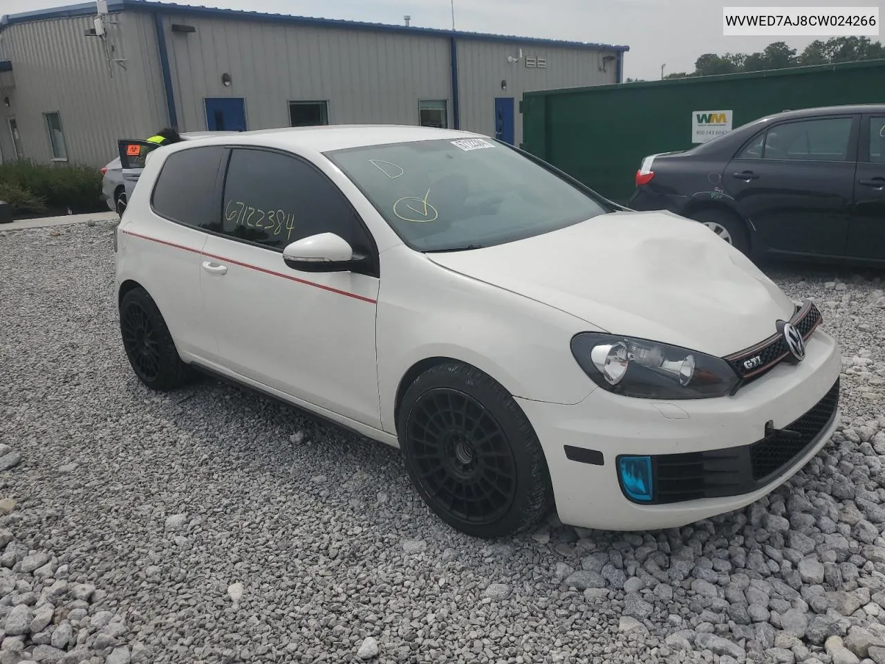 2012 Volkswagen Gti VIN: WVWED7AJ8CW024266 Lot: 67122384