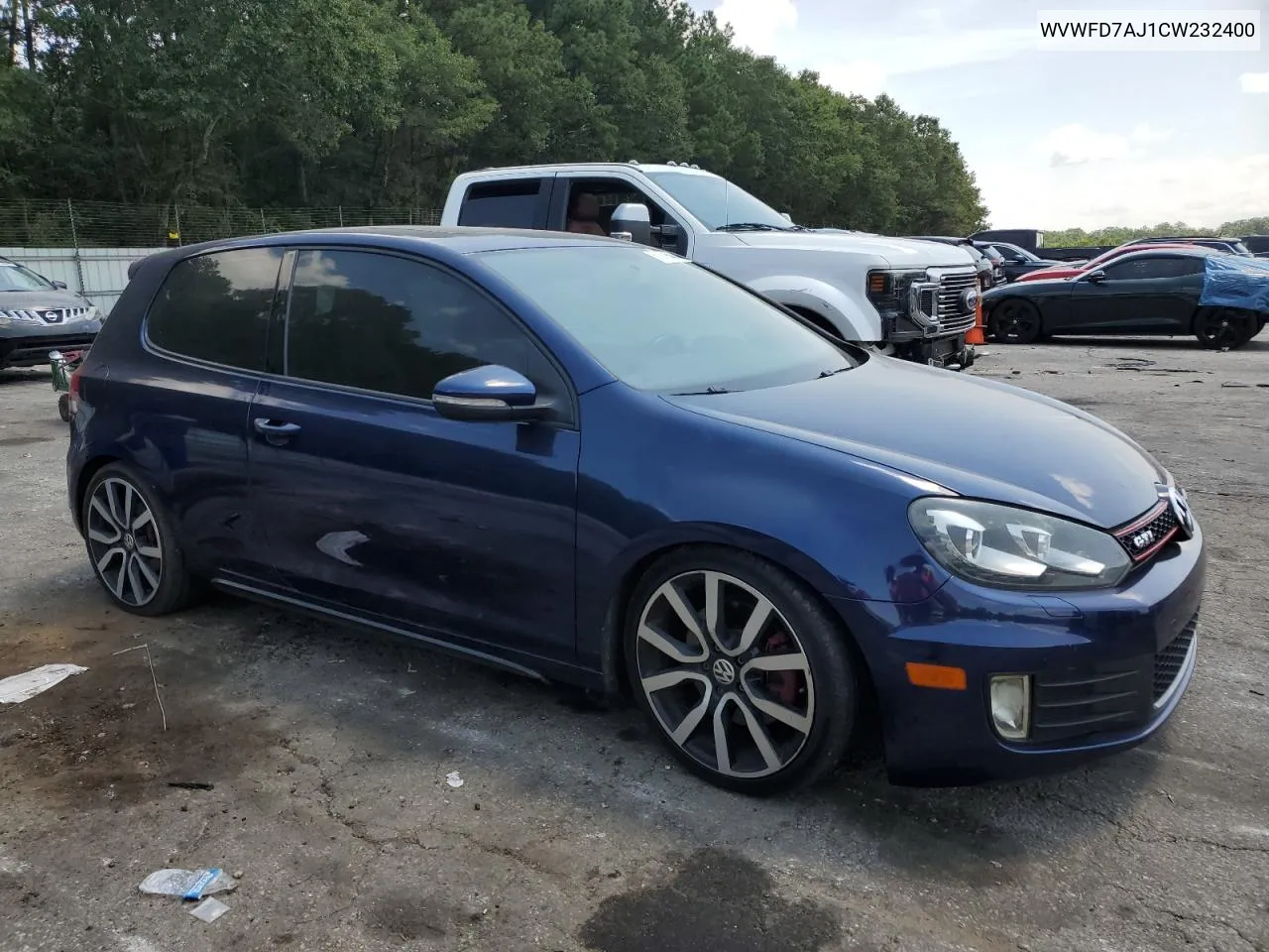 2012 Volkswagen Gti VIN: WVWFD7AJ1CW232400 Lot: 67872544