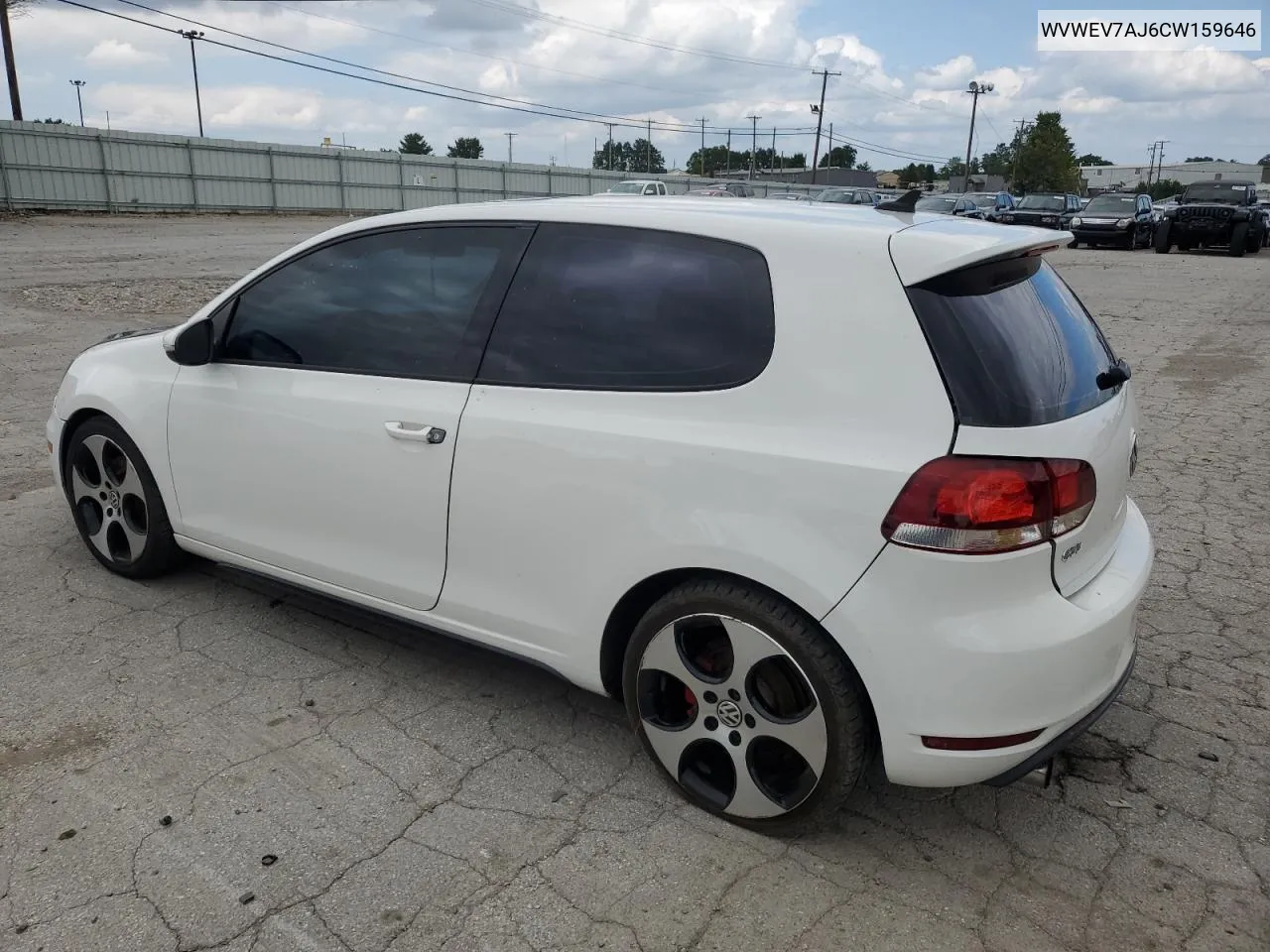 2012 Volkswagen Gti VIN: WVWEV7AJ6CW159646 Lot: 67874254