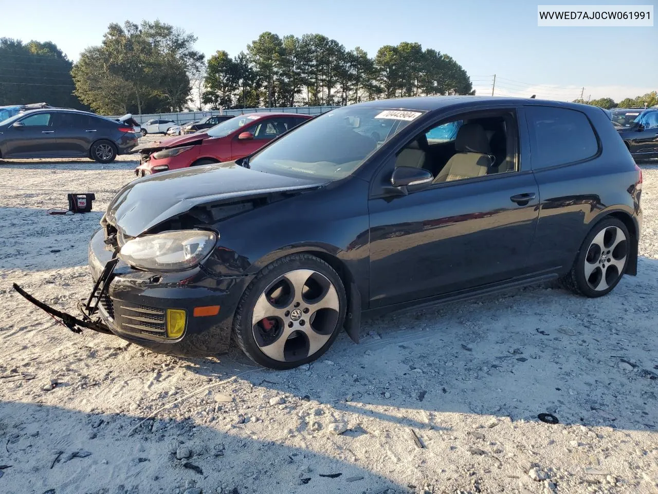 2012 Volkswagen Gti VIN: WVWED7AJ0CW061991 Lot: 70443904