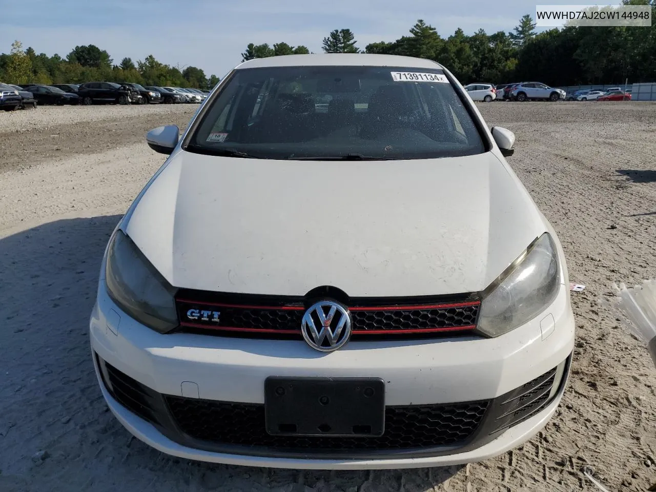 2012 Volkswagen Gti VIN: WVWHD7AJ2CW144948 Lot: 71391134