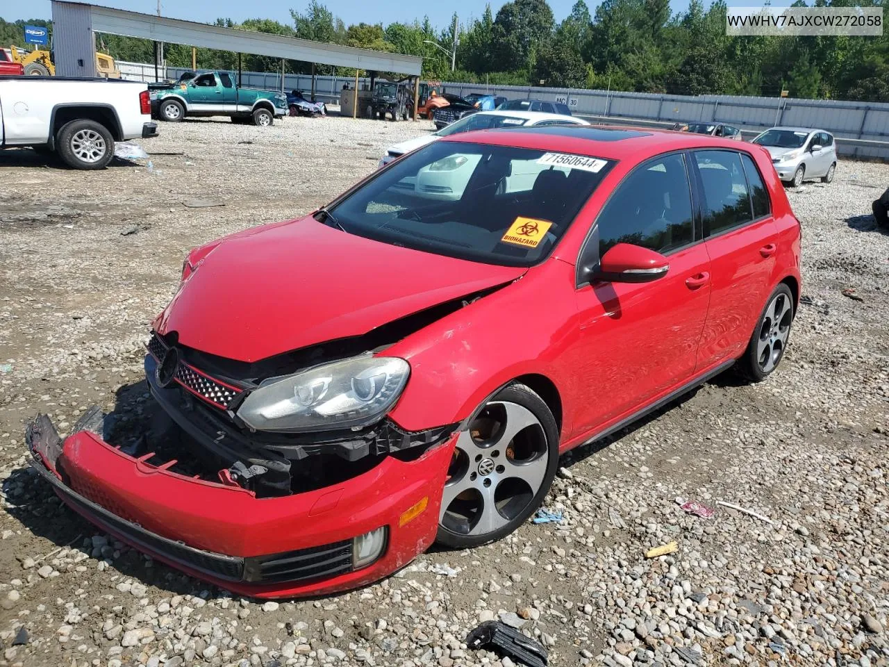 2012 Volkswagen Gti VIN: WVWHV7AJXCW272058 Lot: 71560644