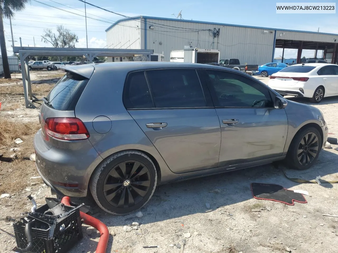 2012 Volkswagen Gti VIN: WVWHD7AJ8CW213223 Lot: 72049094