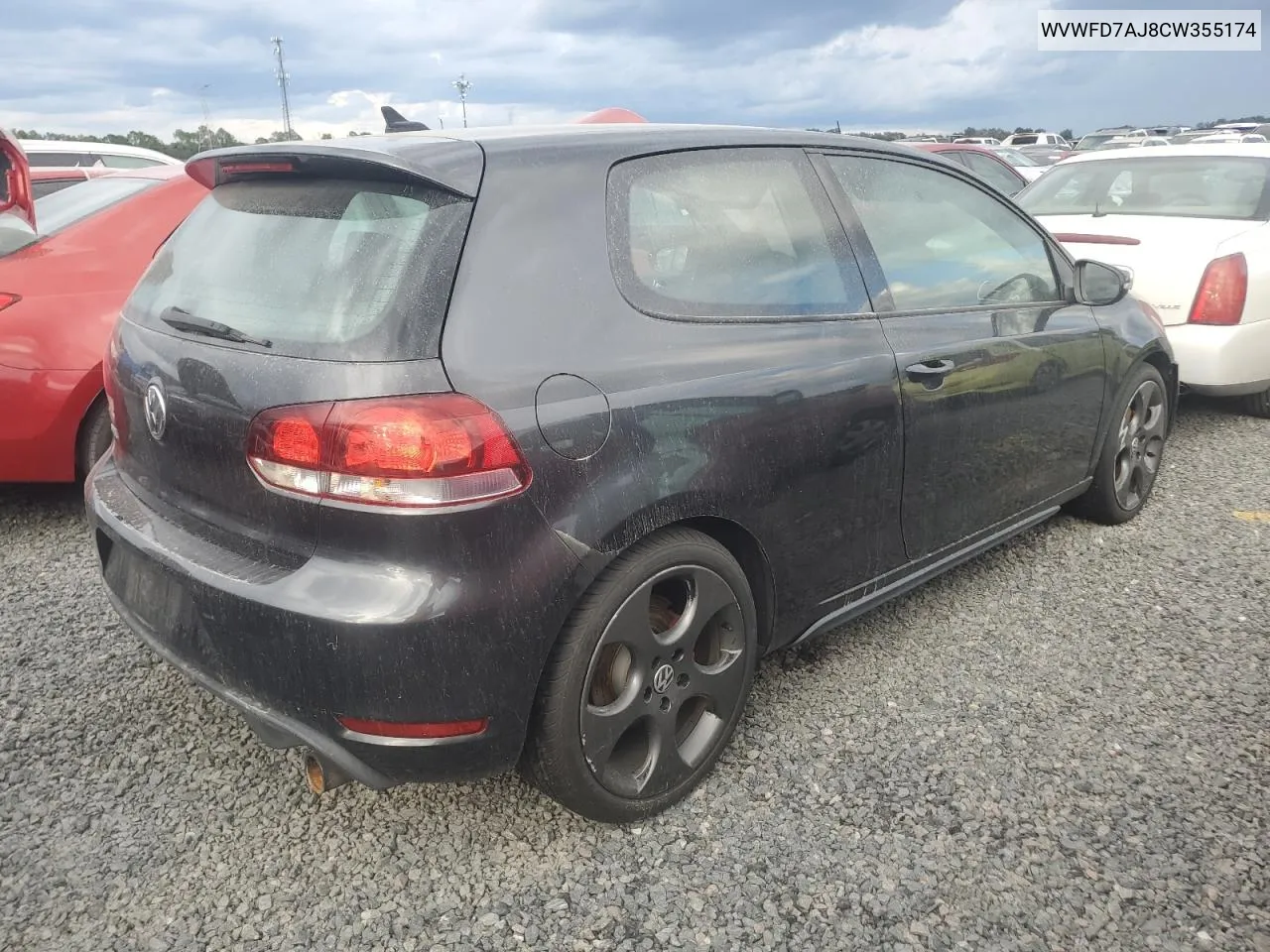 2012 Volkswagen Gti VIN: WVWFD7AJ8CW355174 Lot: 74340864