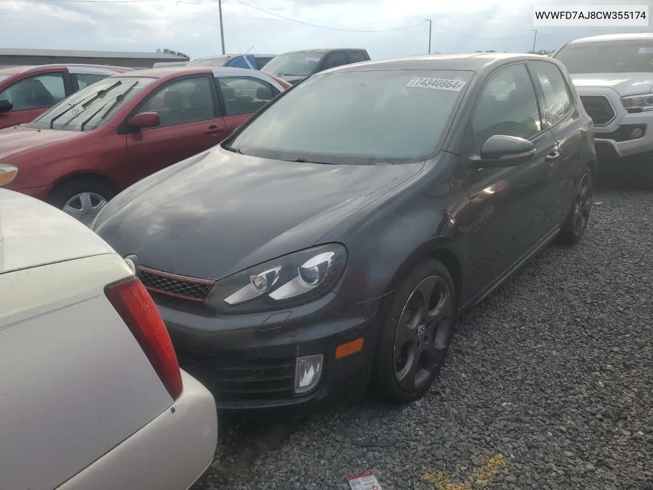 2012 Volkswagen Gti VIN: WVWFD7AJ8CW355174 Lot: 74340864