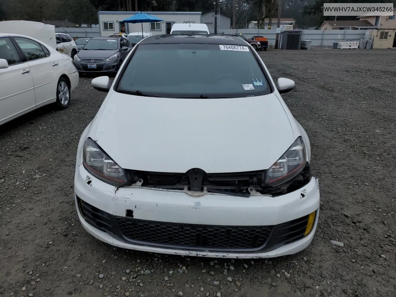 2012 Volkswagen Gti VIN: WVWHV7AJXCW345266 Lot: 76408774