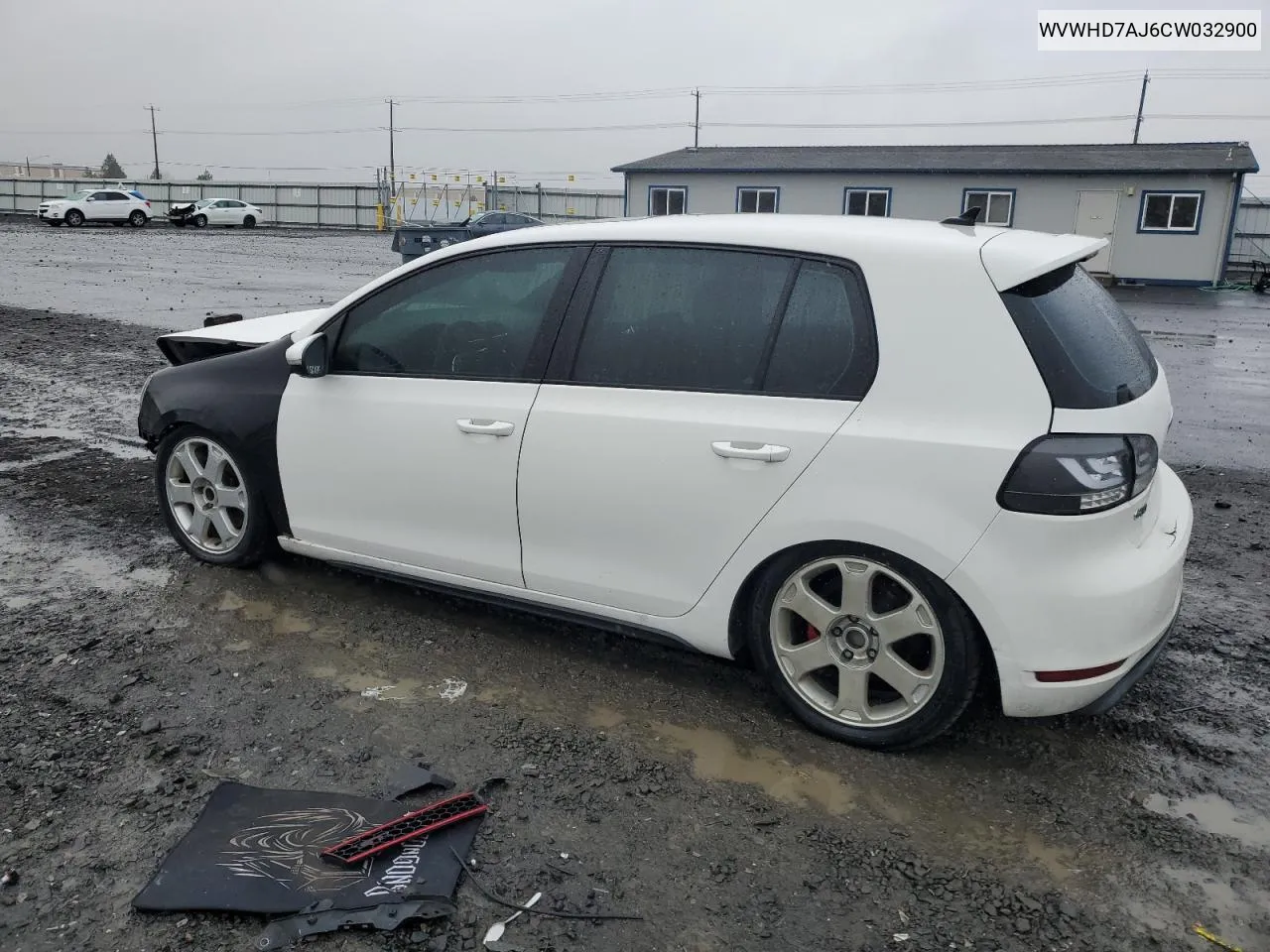 2012 Volkswagen Gti VIN: WVWHD7AJ6CW032900 Lot: 77869304