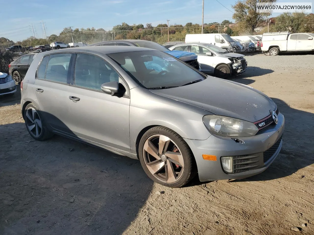 2012 Volkswagen Gti VIN: WVWGD7AJ2CW106969 Lot: 78237414