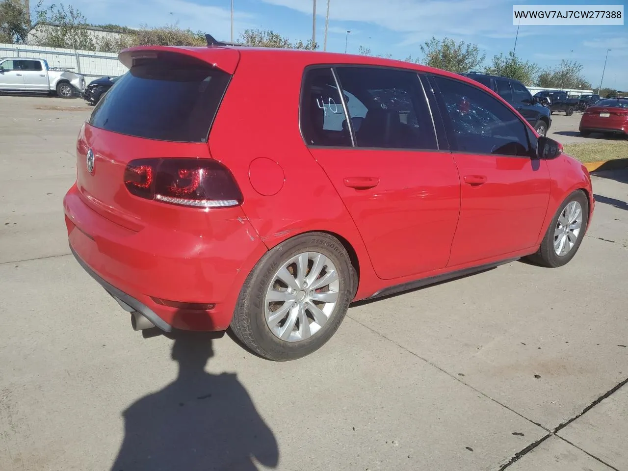 2012 Volkswagen Gti VIN: WVWGV7AJ7CW277388 Lot: 80120814