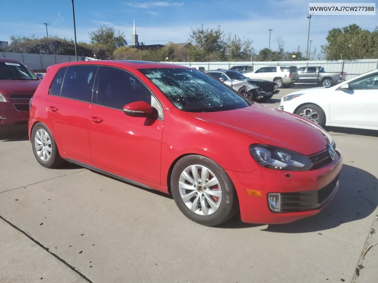 2012 Volkswagen Gti VIN: WVWGV7AJ7CW277388 Lot: 80120814