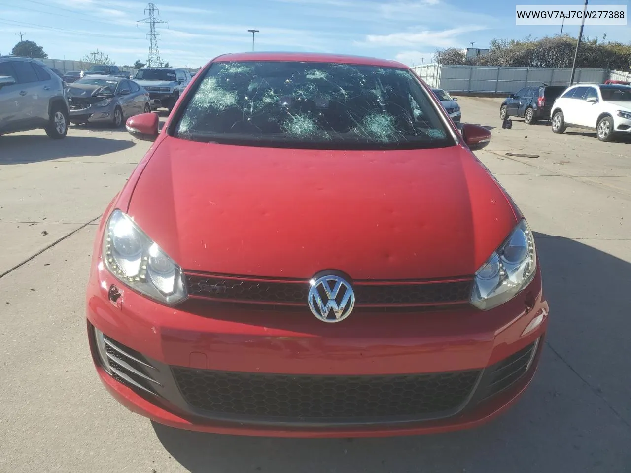 2012 Volkswagen Gti VIN: WVWGV7AJ7CW277388 Lot: 80120814