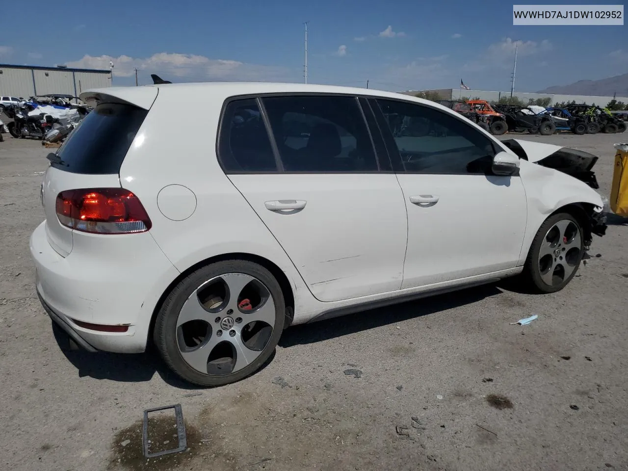 2013 Volkswagen Gti VIN: WVWHD7AJ1DW102952 Lot: 63554654