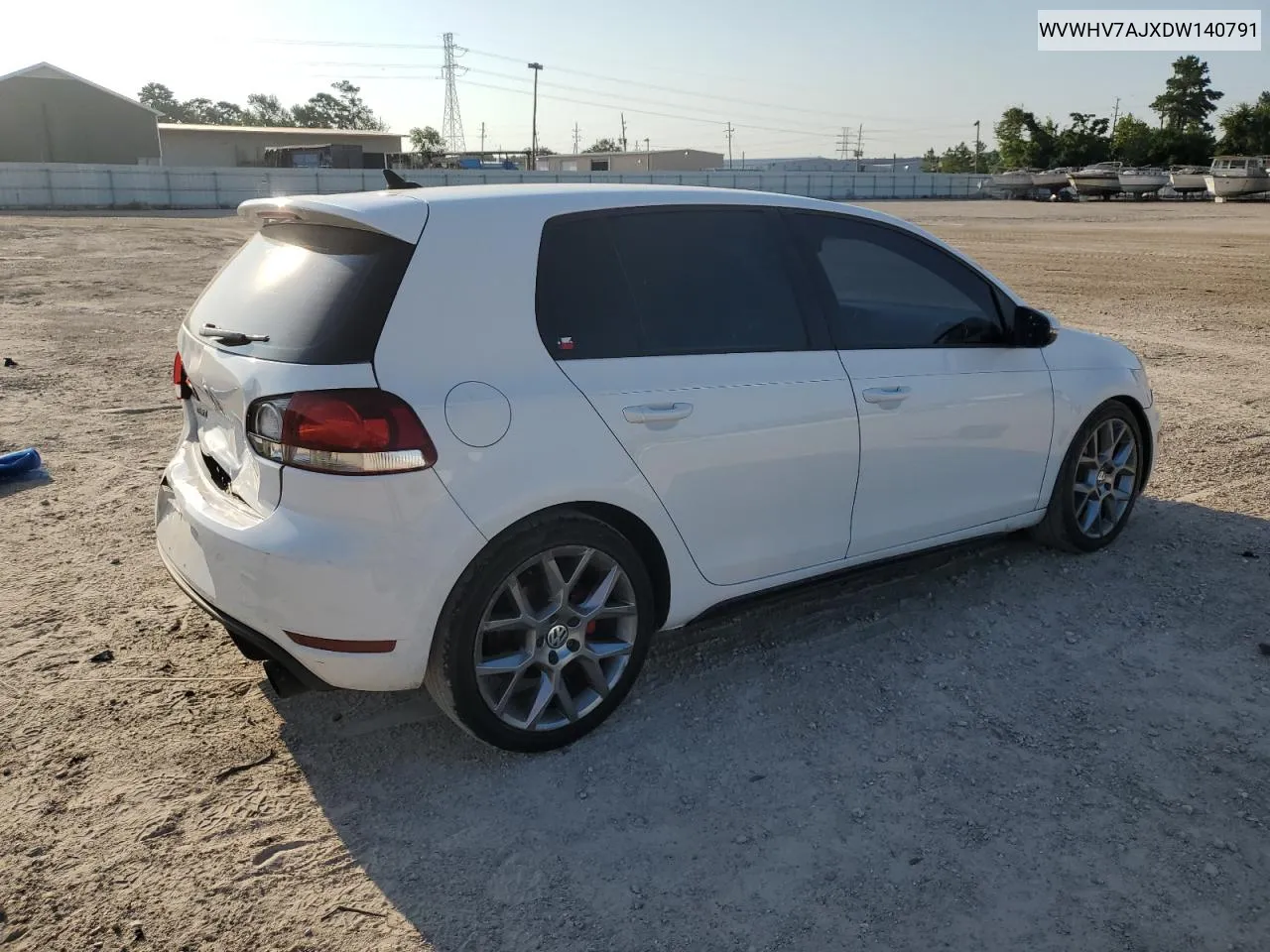 2013 Volkswagen Gti VIN: WVWHV7AJXDW140791 Lot: 65684034