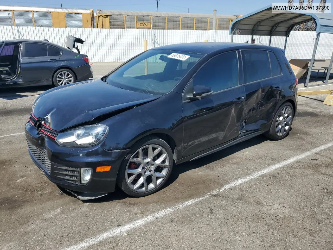 2013 Volkswagen Gti VIN: WVWHD7AJ6DW137390 Lot: 69015424