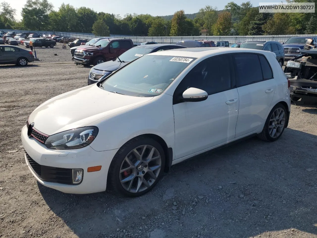 2013 Volkswagen Gti VIN: WVWHD7AJ2DW130727 Lot: 69260784