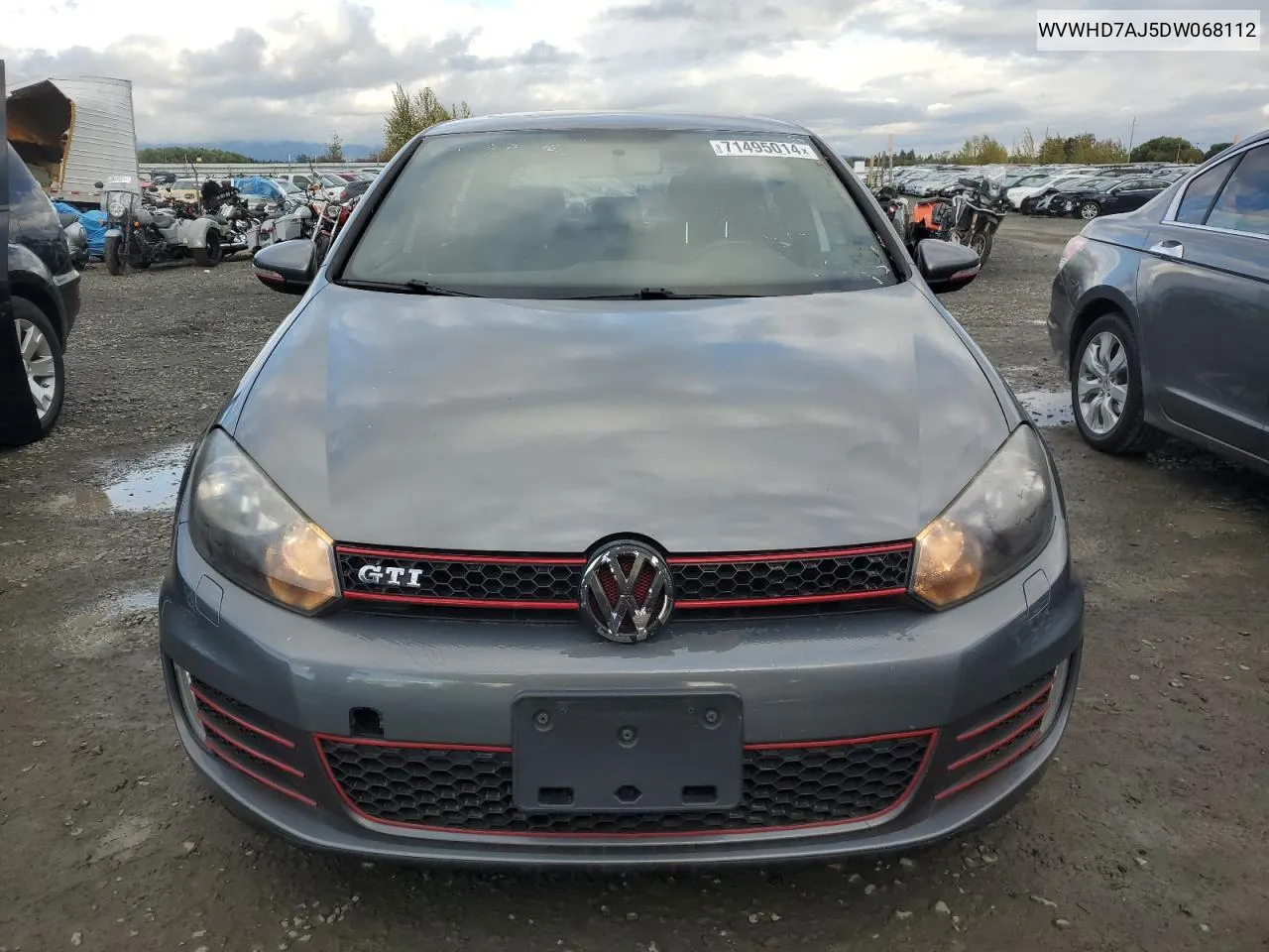 2013 Volkswagen Gti VIN: WVWHD7AJ5DW068112 Lot: 71495014