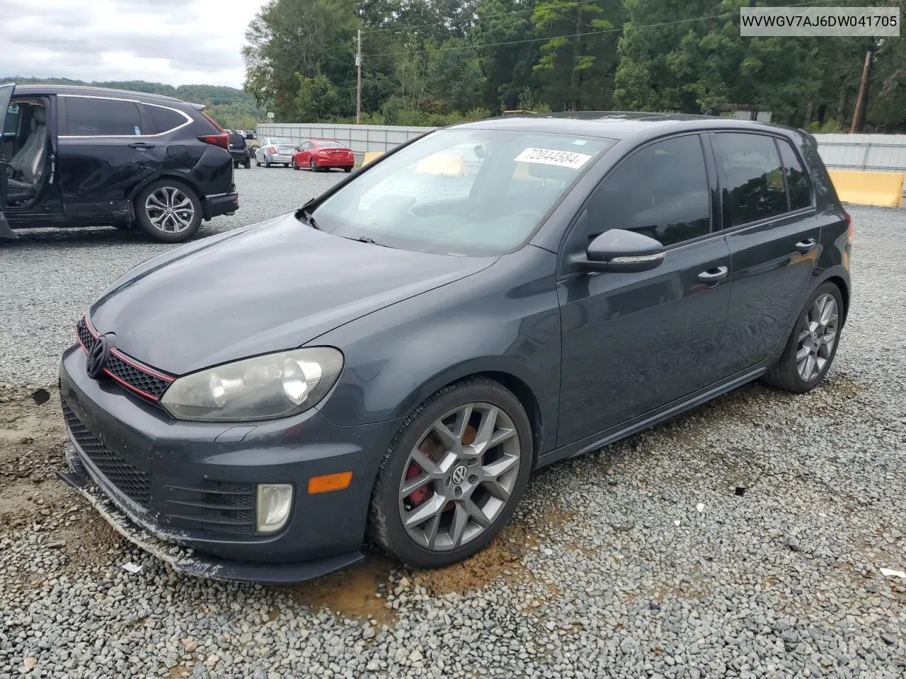 2013 Volkswagen Gti VIN: WVWGV7AJ6DW041705 Lot: 72044584