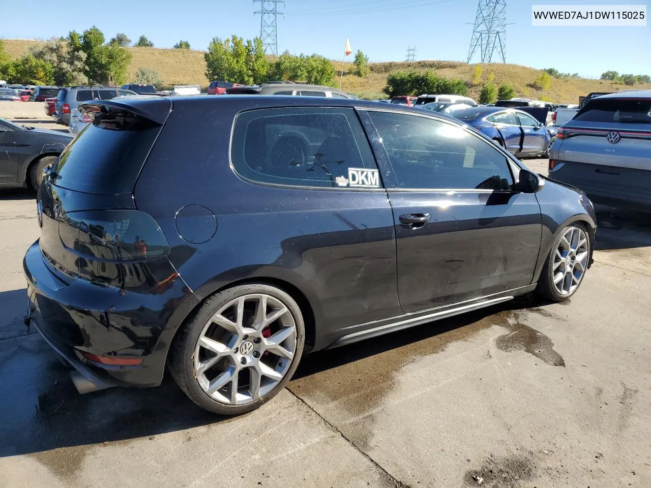 2013 Volkswagen Gti VIN: WVWED7AJ1DW115025 Lot: 72998974