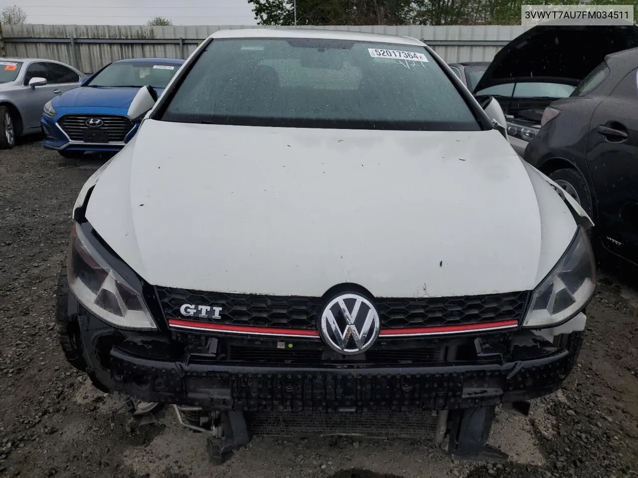 2015 Volkswagen Gti VIN: 3VWYT7AU7FM034511 Lot: 52017364