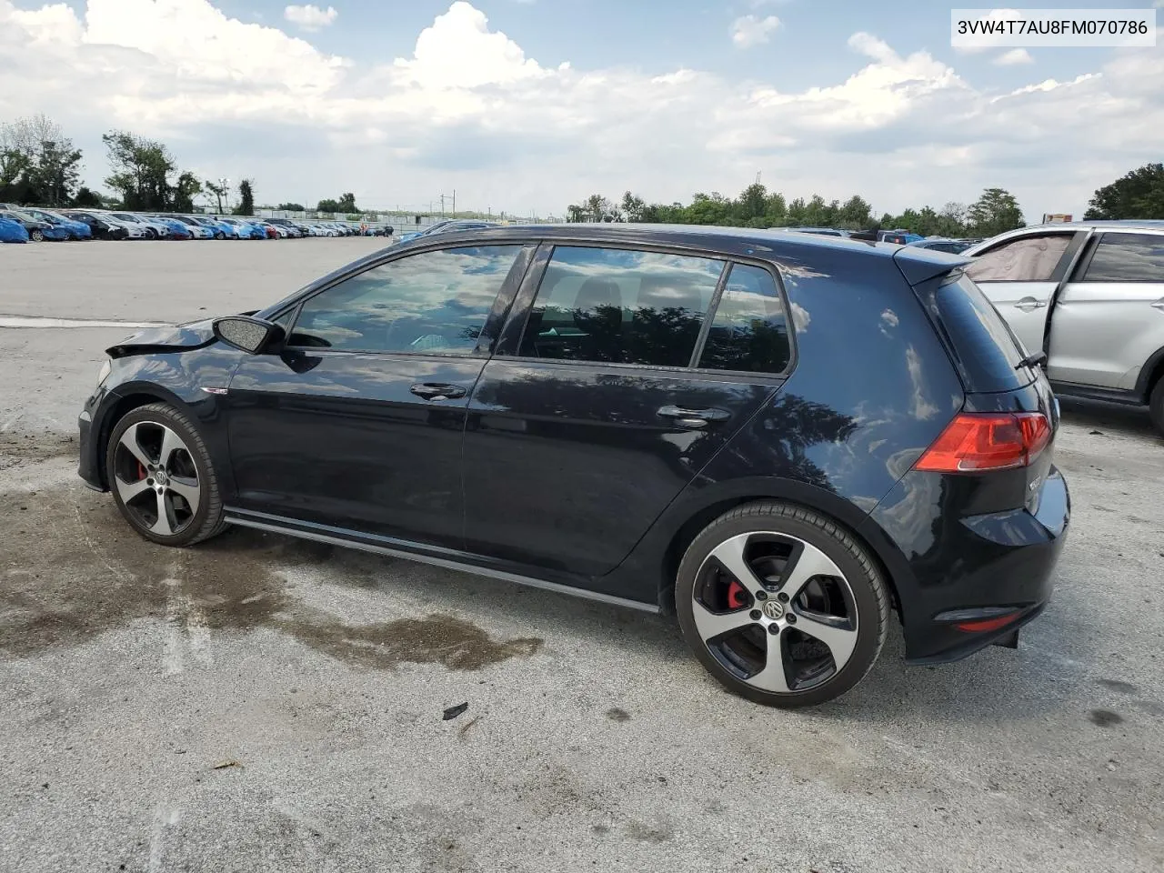 2015 Volkswagen Gti VIN: 3VW4T7AU8FM070786 Lot: 67271974