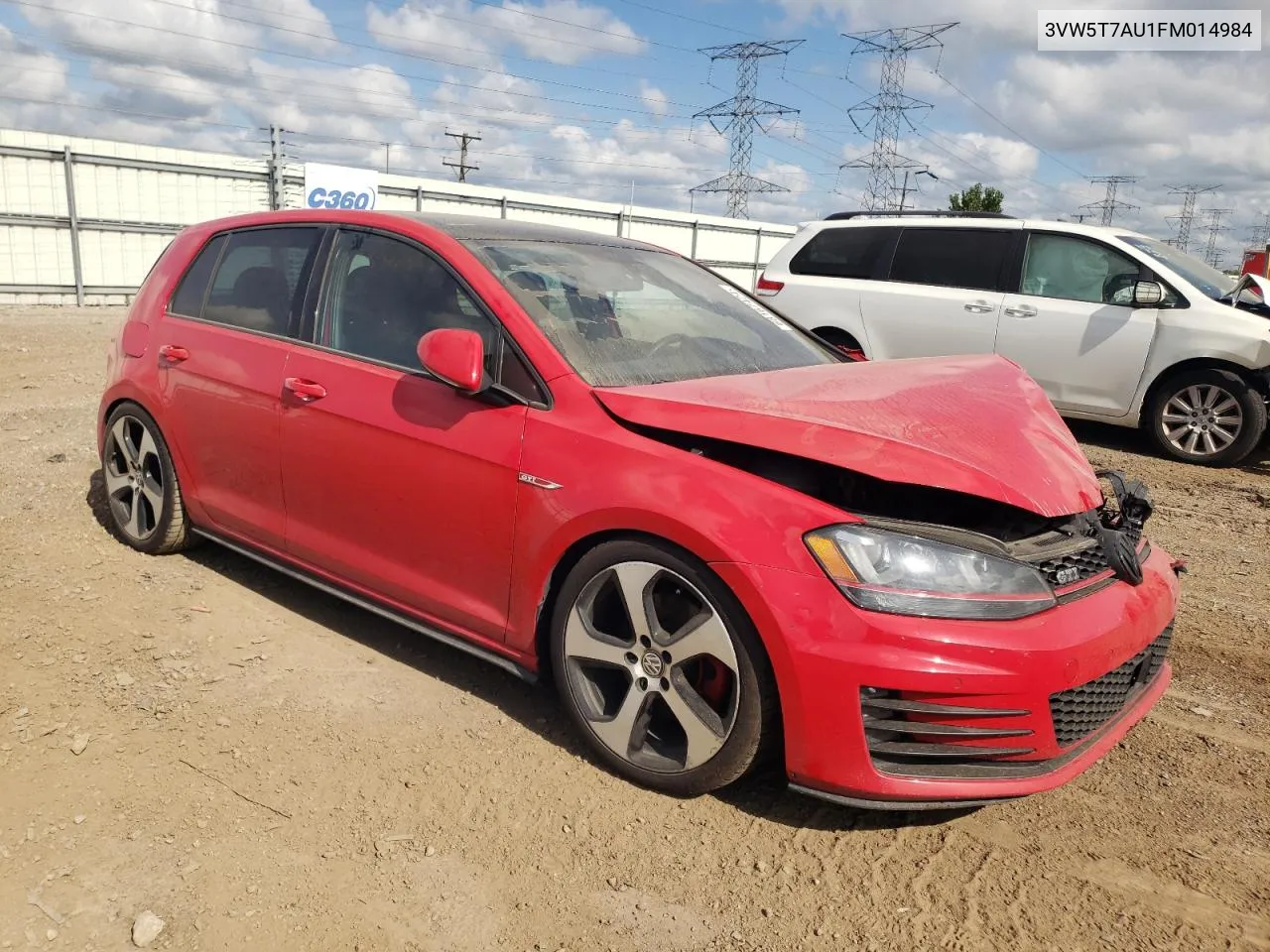 2015 Volkswagen Gti VIN: 3VW5T7AU1FM014984 Lot: 68167424