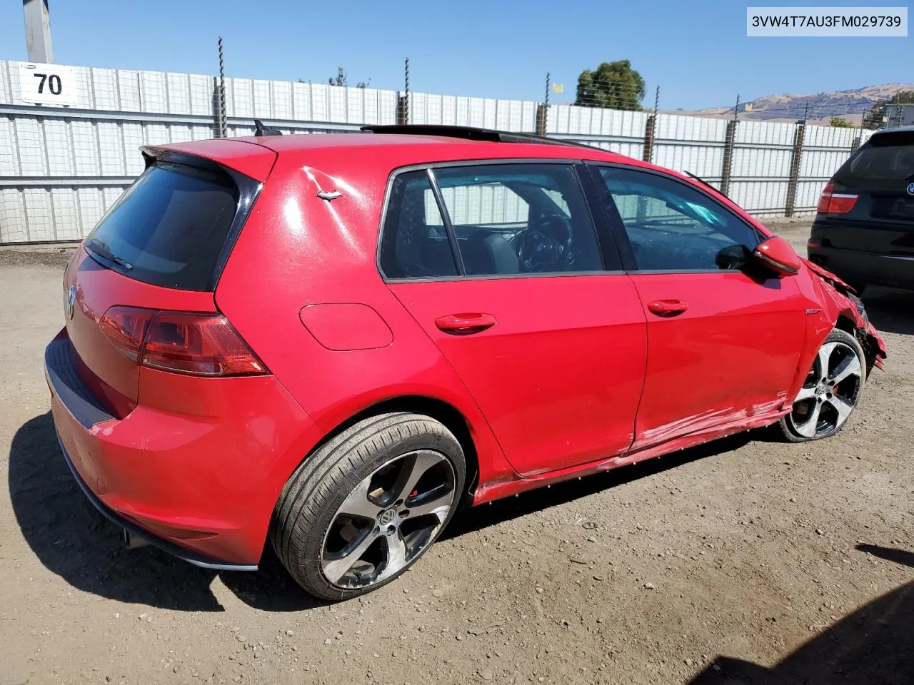 2015 Volkswagen Gti VIN: 3VW4T7AU3FM029739 Lot: 70917614