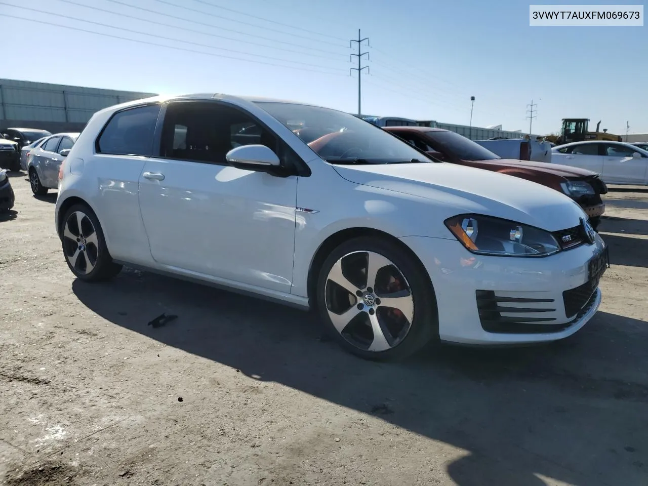 2015 Volkswagen Gti VIN: 3VWYT7AUXFM069673 Lot: 72745054