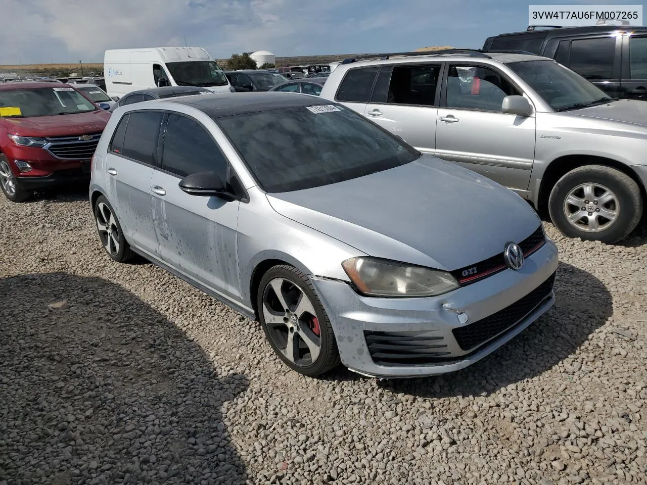 2015 Volkswagen Gti VIN: 3VW4T7AU6FM007265 Lot: 74313094