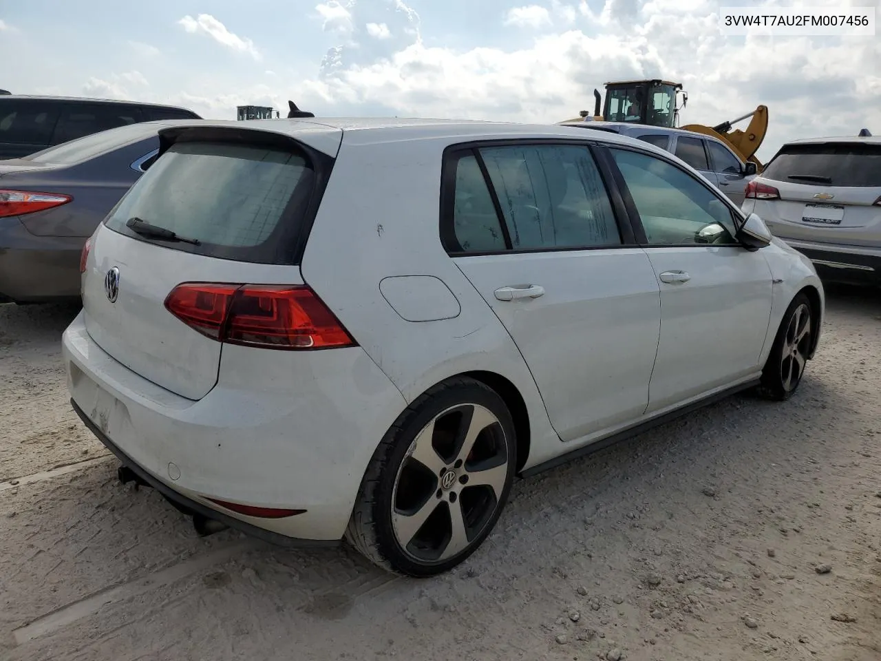 2015 Volkswagen Gti VIN: 3VW4T7AU2FM007456 Lot: 75003984