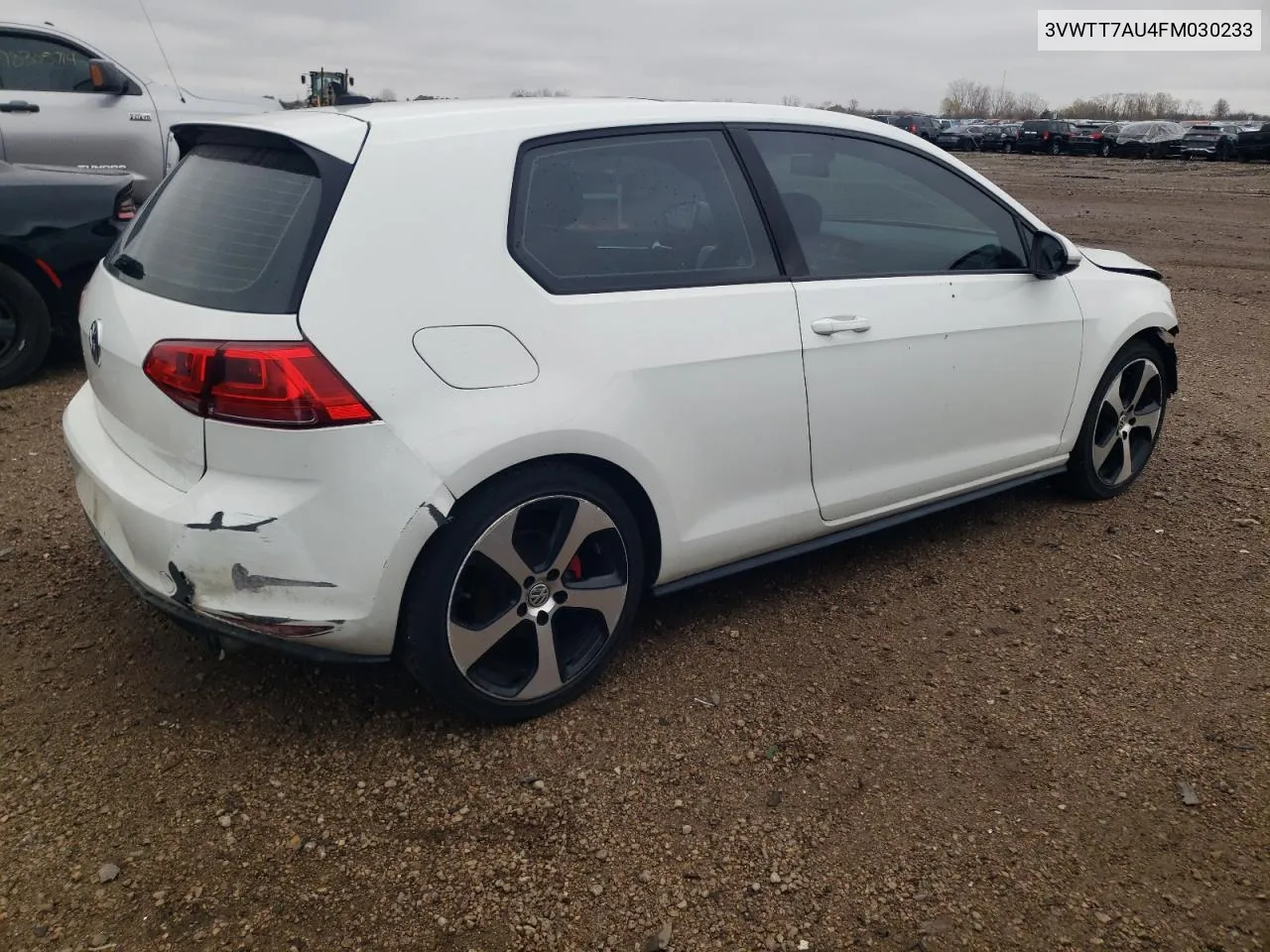 2015 Volkswagen Gti VIN: 3VWTT7AU4FM030233 Lot: 78874444