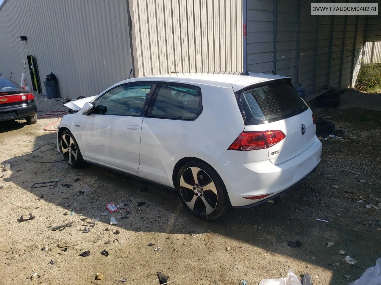 2016 Volkswagen Gti S/Se VIN: 3VWYT7AU0GM040278 Lot: 67724794