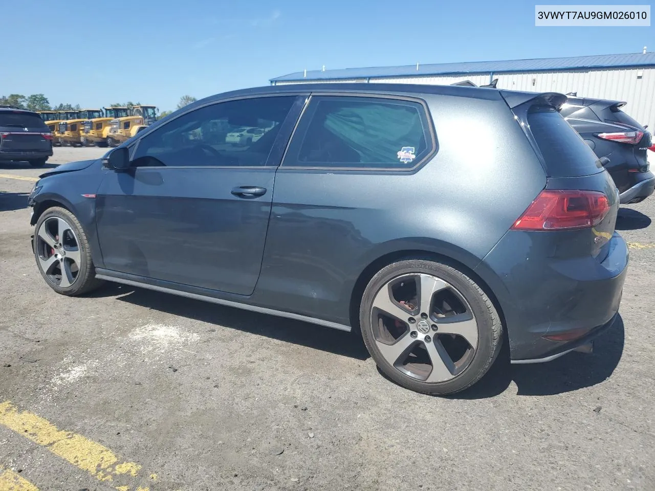 2016 Volkswagen Gti S/Se VIN: 3VWYT7AU9GM026010 Lot: 70922164