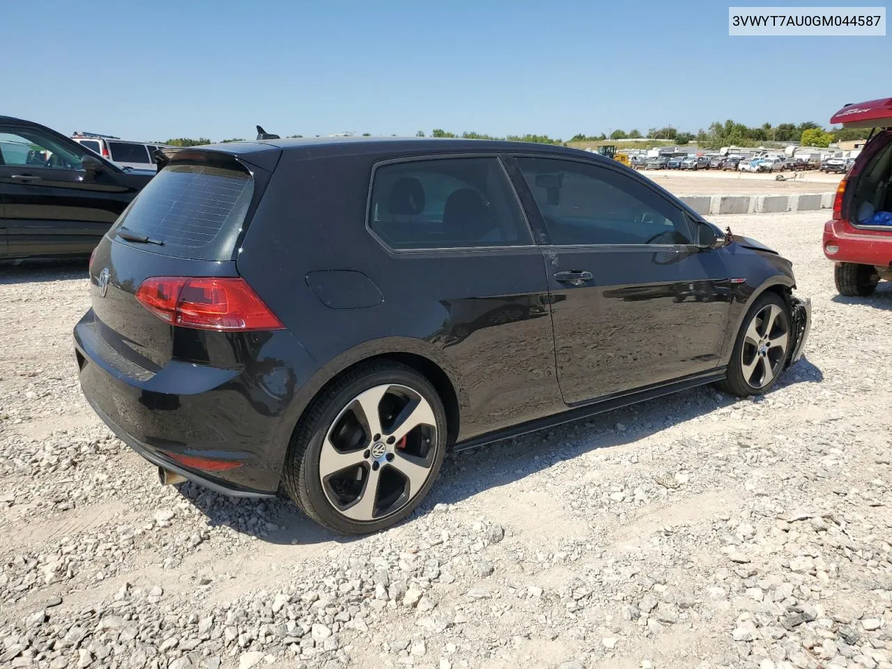 2016 Volkswagen Gti S/Se VIN: 3VWYT7AU0GM044587 Lot: 71558664