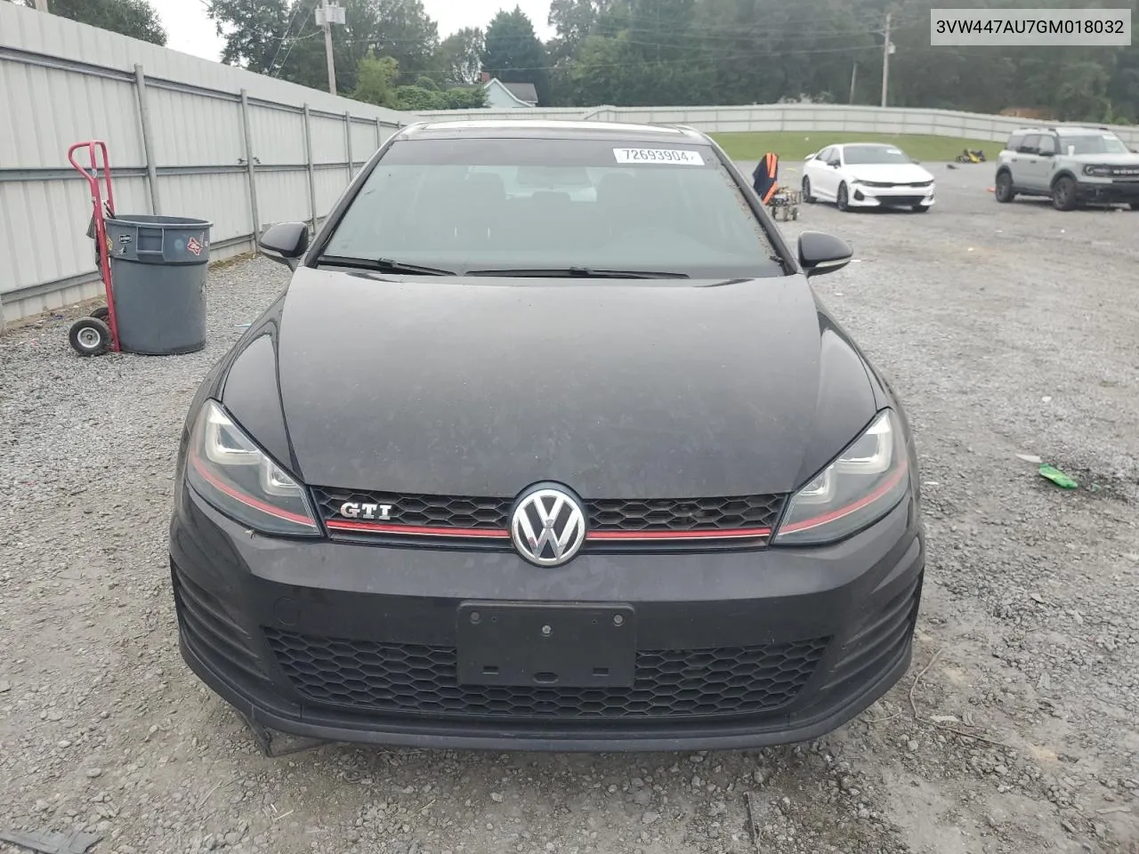 2016 Volkswagen Gti S/Se VIN: 3VW447AU7GM018032 Lot: 72693904