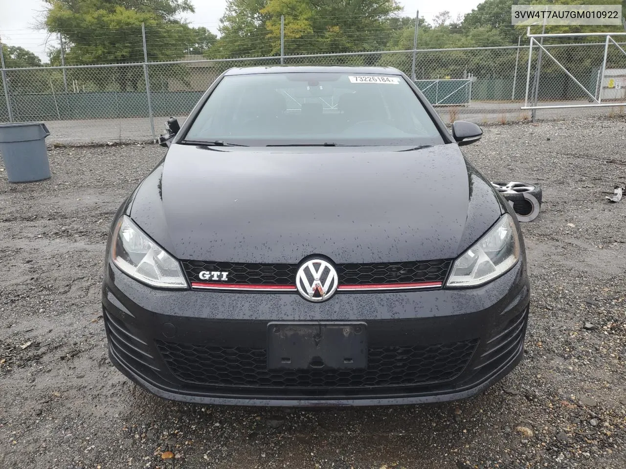 3VW4T7AU7GM010922 2016 Volkswagen Gti S/Se