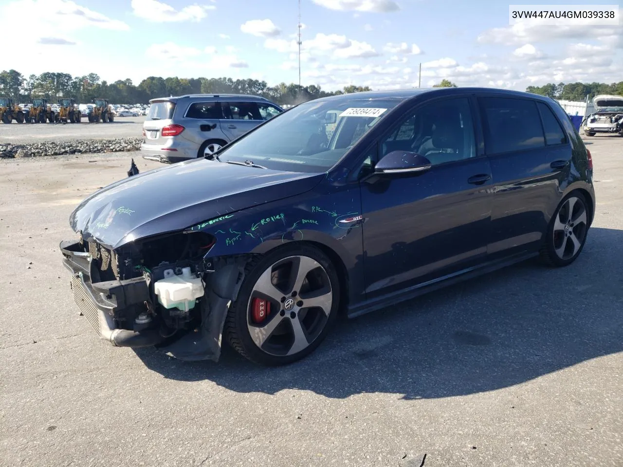 3VW447AU4GM039338 2016 Volkswagen Gti S/Se