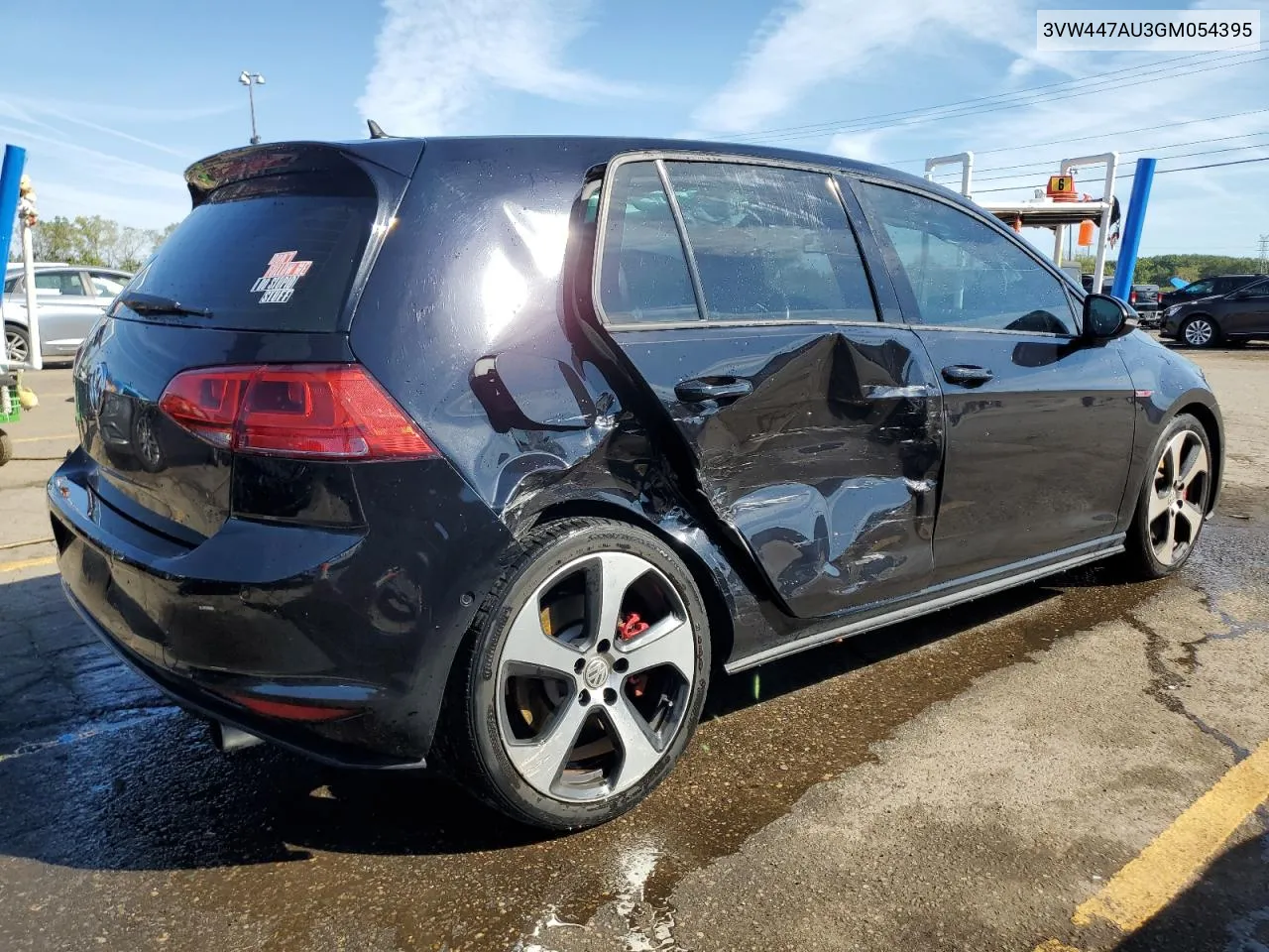 2016 Volkswagen Gti S/Se VIN: 3VW447AU3GM054395 Lot: 73978384