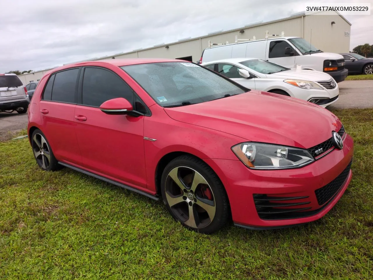 2016 Volkswagen Gti S/Se VIN: 3VW4T7AUXGM053229 Lot: 74606494