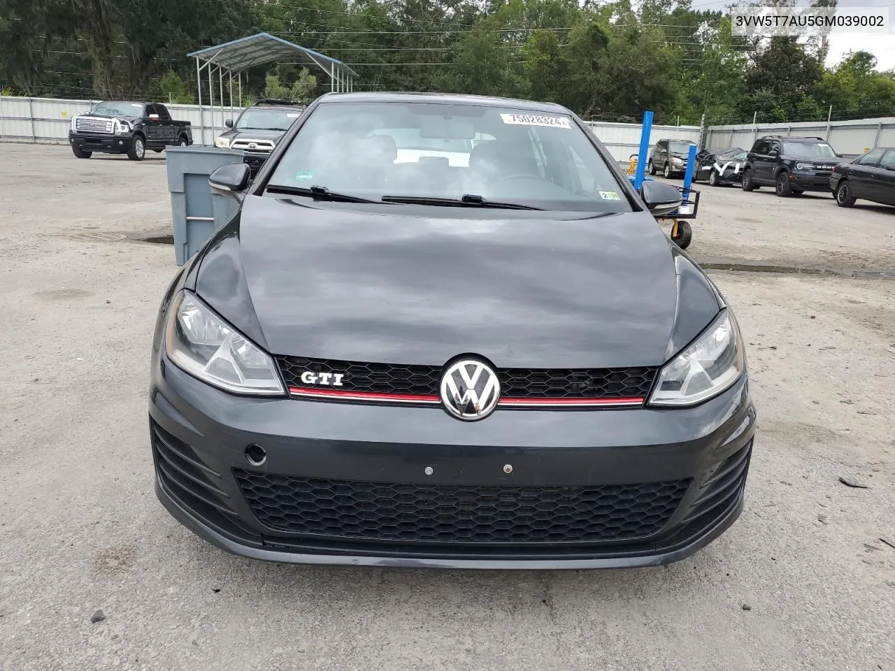 2016 Volkswagen Gti S/Se VIN: 3VW5T7AU5GM039002 Lot: 75028324