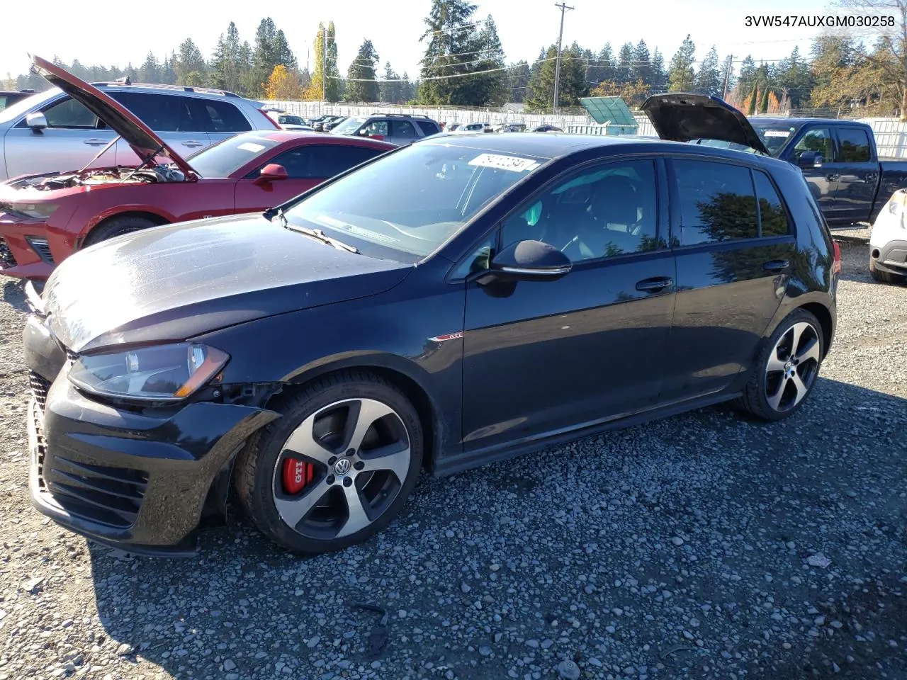 2016 Volkswagen Gti S/Se VIN: 3VW547AUXGM030258 Lot: 78412234