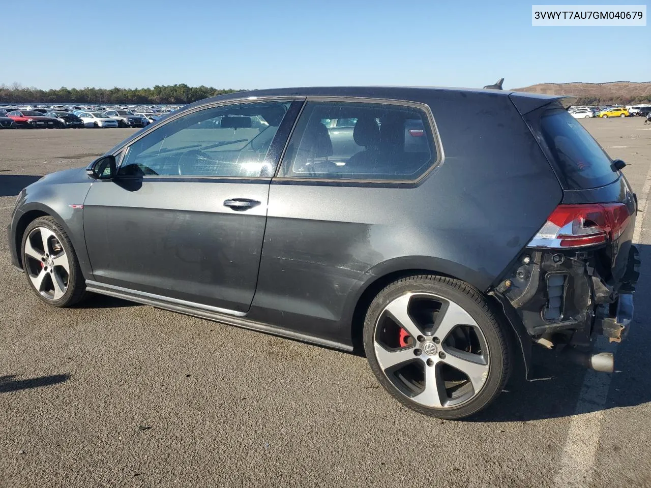 2016 Volkswagen Gti S/Se VIN: 3VWYT7AU7GM040679 Lot: 79535044