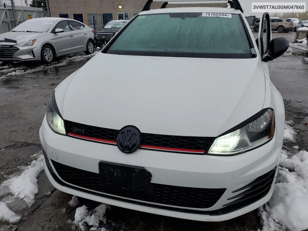 2016 Volkswagen Gti S/Se VIN: 3VW5T7AU3GM047860 Lot: 79762204