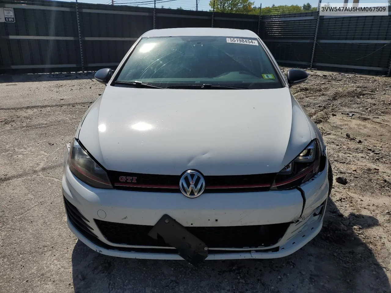 3VW547AU5HM067509 2017 Volkswagen Gti Sport