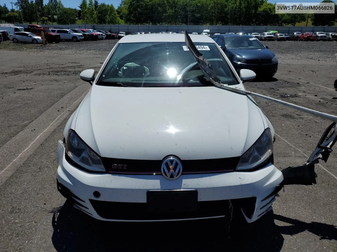 3VW5T7AU8HM066826 2017 Volkswagen Gti S