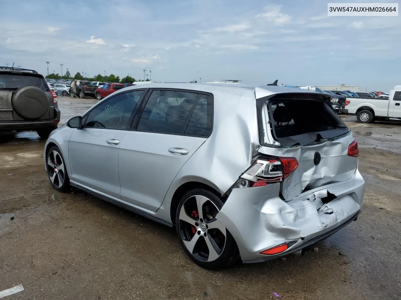 2017 Volkswagen Gti Sport VIN: 3VW547AUXHM026664 Lot: 61841904