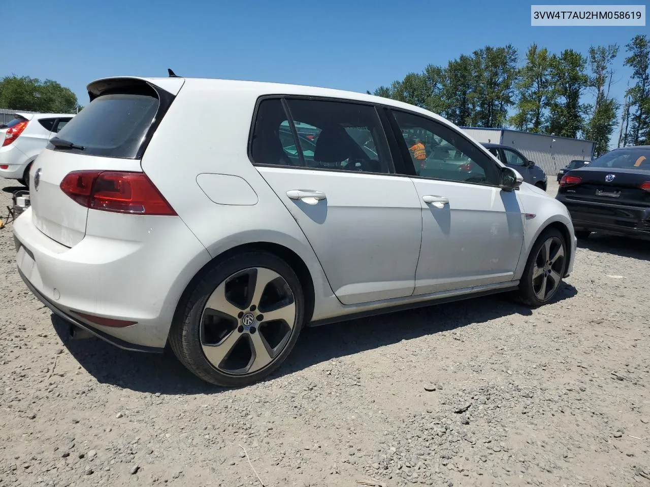 3VW4T7AU2HM058619 2017 Volkswagen Gti S