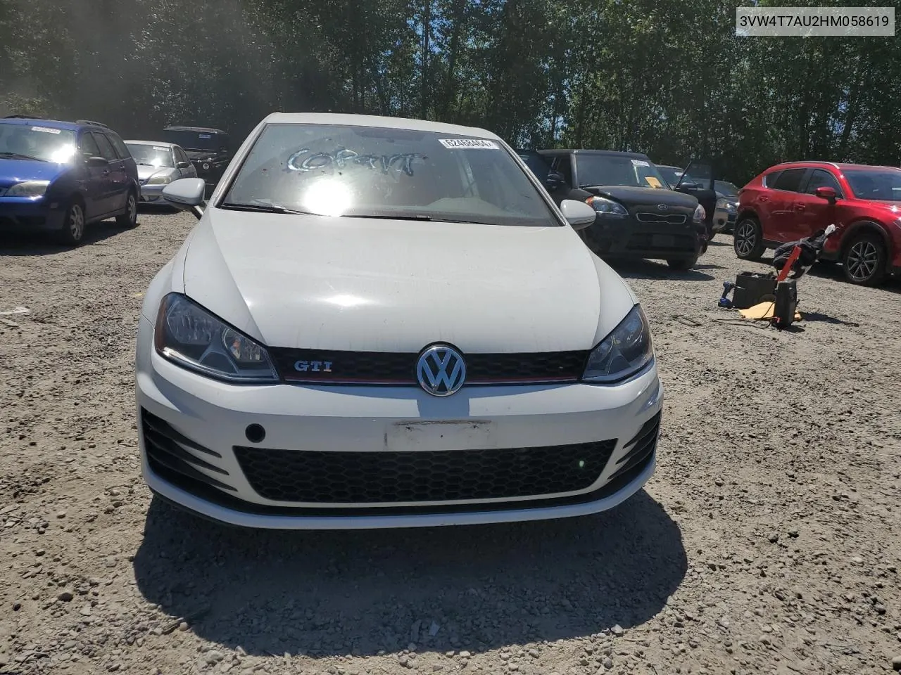 3VW4T7AU2HM058619 2017 Volkswagen Gti S